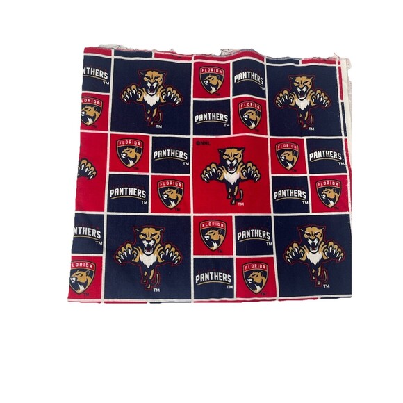 Florida Panthers NHL Fabric 44x18.5" New And Old Logo Polyester - Picture 2 of 2